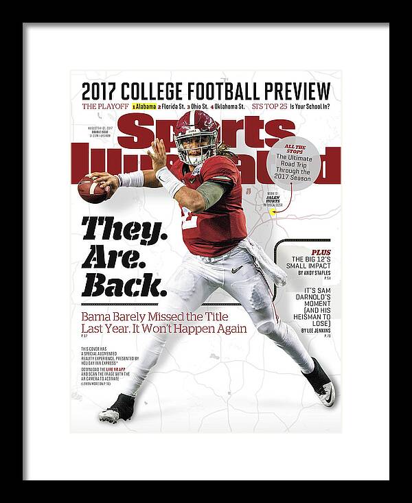 Atlanta Framed Print featuring the photograph University Of Alabama Jalen Hurts, 2017 College Football Sports Illustrated Cover by Sports Illustrated