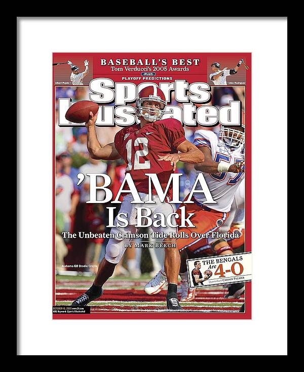 Magazine Cover Framed Print featuring the photograph University Of Alabama Qb Brodie Croyle Sports Illustrated Cover by Sports Illustrated