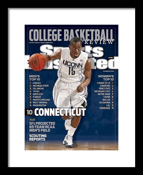 East Framed Print featuring the photograph University Of Connecticut Kemba Walker, 2009 Big East Sports Illustrated Cover by Sports Illustrated