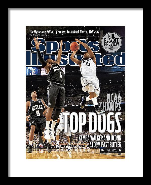 Kemba Walker Framed Print featuring the photograph University Of Connecticut Vs Butler University, 2011 Ncaa Sports Illustrated Cover by Sports Illustrated
