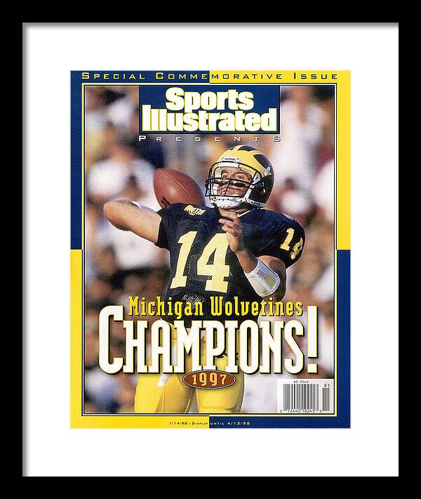 Brian Griese Framed Print featuring the photograph University Of Michigan Qb Brian Griese, 1997 Ncaa National Sports Illustrated Cover by Sports Illustrated