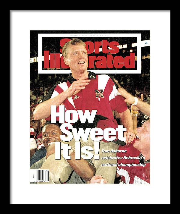 Magazine Cover Framed Print featuring the photograph University Of Nebraska Coach Tom Osborne, 1995 Fedex Orange Sports Illustrated Cover by Sports Illustrated