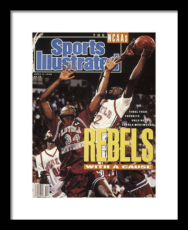 Playoffs Framed Print featuring the photograph University Of Nevada Las Vegas Stacey Augmon, 1990 Ncaa Sports Illustrated Cover by Sports Illustrated