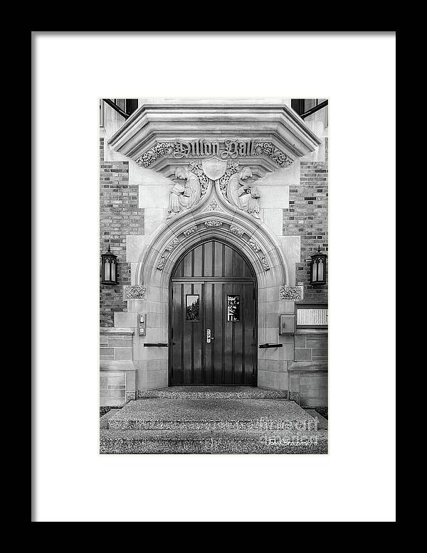 Notre Dame Framed Print featuring the photograph University of Notre Dame Dillon Hall by University Icons