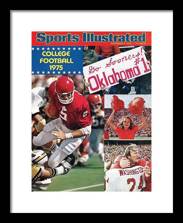 Magazine Cover Framed Print featuring the photograph University Of Oklahoma Qb Steve Davis Sports Illustrated Cover by Sports Illustrated