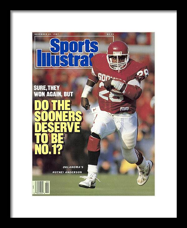 Magazine Cover Framed Print featuring the photograph University Of Oklahoma Rotnei Anderson Sports Illustrated Cover by Sports Illustrated