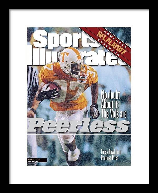 Celebration Framed Print featuring the photograph University Of Tennessee Peerless Price, 1999 Tostitos Sports Illustrated Cover by Sports Illustrated