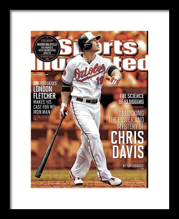 Magazine Cover Framed Print featuring the photograph Unlocking The Power And Mystery Of Chris Davis The Science Sports Illustrated Cover by Sports Illustrated