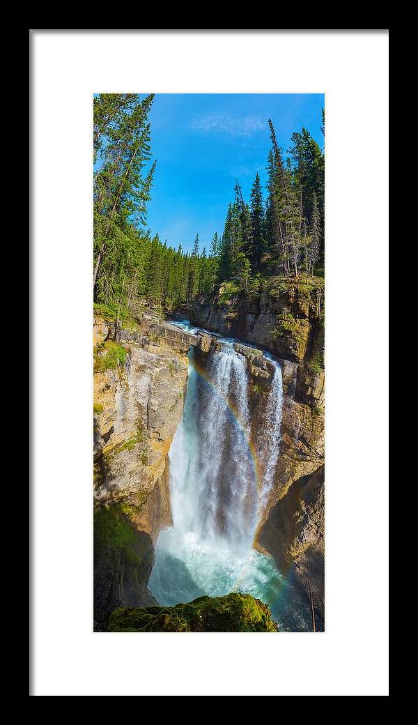 Upper Framed Print featuring the photograph Upper Falls at Johnston Canyon by Owen Weber