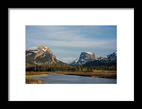 Wind River Range Framed Print featuring the photograph Upper Green River with Square Top Mountain in background by Julieta Belmont