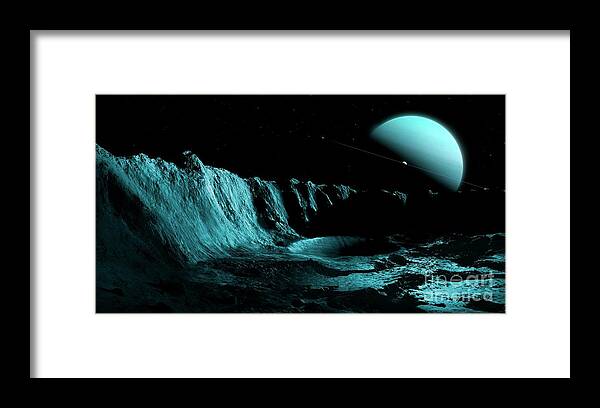 Artwork Framed Print featuring the photograph Uranus Seen From Ariel by Mark Garlick/science Photo Library
