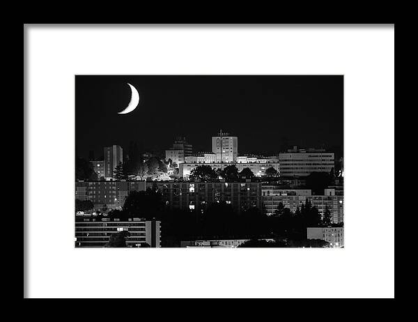 Outdoors Framed Print featuring the photograph Urban Moonset by I Hope You'll Like It