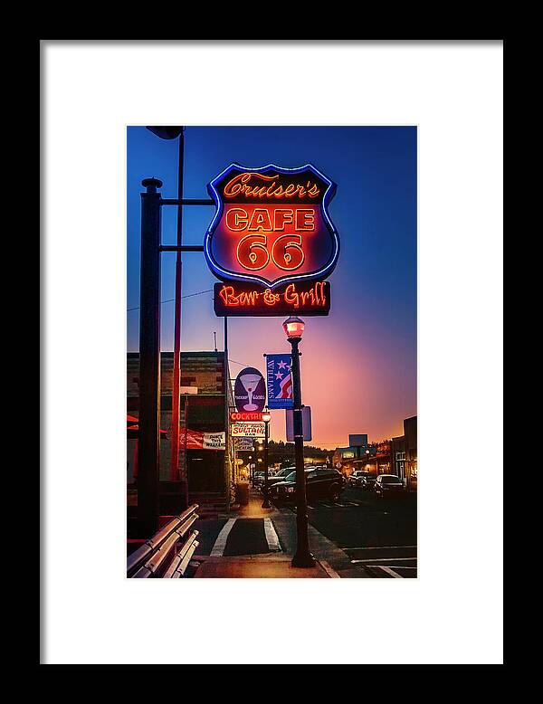 Route 66 Framed Print featuring the photograph Urban Route 66, Williams AZ by Micah Offman