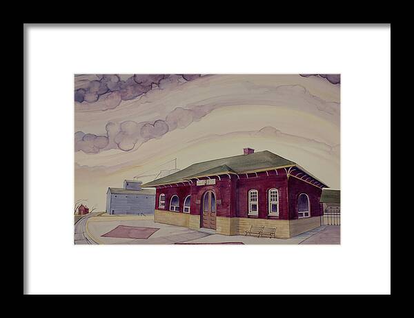 Train Depot Framed Print featuring the painting Urbana Depot by Scott Kirby