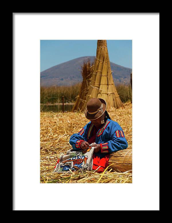 Uru Framed Print featuring the photograph Uru Woman At Work by Owen Weber