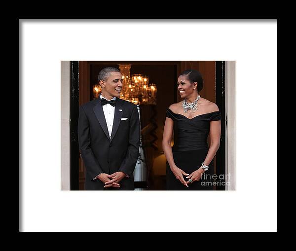 U.s. President Barack Obama Visits Framed Print
