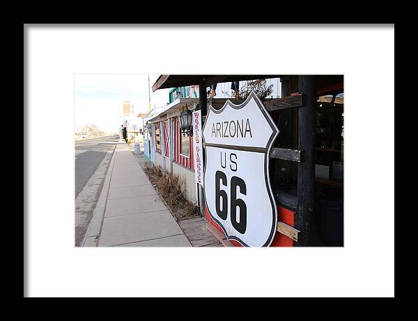 Road Framed Print featuring the photograph US Route 66 Arizona Style by Laura Smith