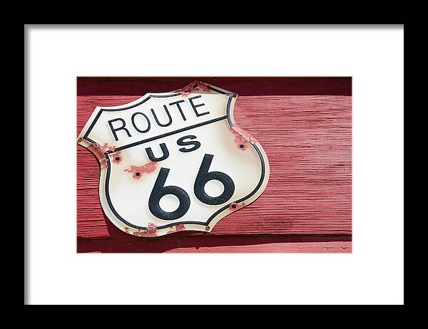 Arizona Framed Print featuring the photograph Us Route 66 Sign, Arizona by Nine Ok