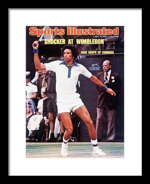 Magazine Cover Framed Print featuring the photograph Usa Arthur Ashe, 1975 Wimbledon Sports Illustrated Cover by Sports Illustrated