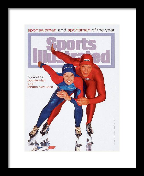 The Olympic Games Framed Print featuring the photograph Usa Bonnie Blair And Norway Johann Olav Koss, 1994 Sports Illustrated Cover by Sports Illustrated