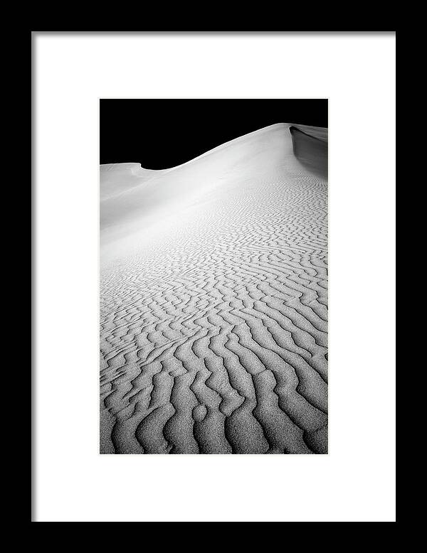 Sand Dune Framed Print featuring the photograph Usa, California, Dumont Dunes, Bw by Per Breiehagen