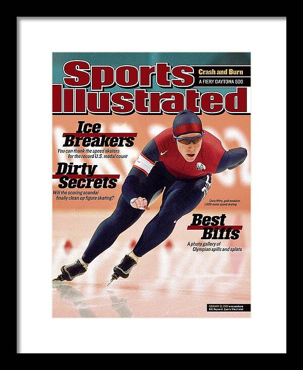 Magazine Cover Framed Print featuring the photograph Usa Chris Witty, 2002 Winter Olympics Sports Illustrated Cover by Sports Illustrated