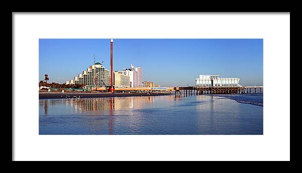 Tranquility Framed Print featuring the photograph Usa, Florida, Daytona Beach, Pier And by Henryk Sadura
