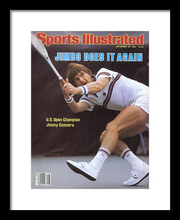 1980-1989 Framed Print featuring the photograph Usa Jimmy Conners, 1982 Us Open Sports Illustrated Cover by Sports Illustrated