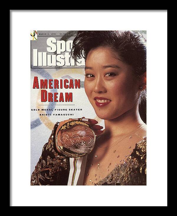 Magazine Cover Framed Print featuring the photograph Usa Kristi Yamaguchi, 1992 Winter Olympics Sports Illustrated Cover by Sports Illustrated