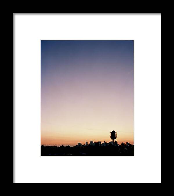 Reservoir Framed Print featuring the photograph Usa, New York, Brooklyn, Silhouette Of by Andy Ryan