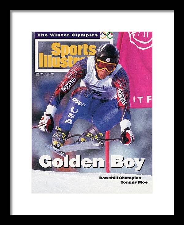 Magazine Cover Framed Print featuring the photograph Usa Tommy Moe, 1994 Winter Olympics Sports Illustrated Cover by Sports Illustrated
