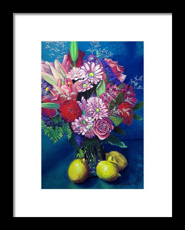 Floral Framed Print featuring the pastel Valentine Bouquet by Jan Chesler