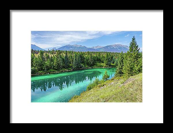 Jasper Framed Print featuring the photograph Valley of the Five Lakes Third Lake Jasper National Park Alberta Canada Reflection by Toby McGuire