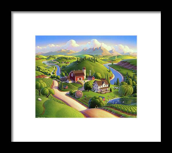 Farm Painting Framed Print featuring the painting Valley Spring Farm by Robin Moline