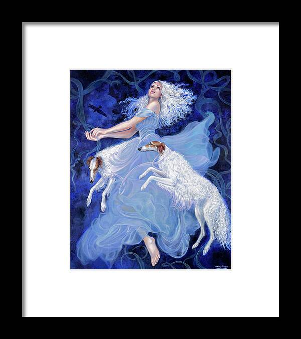 Borzoi Framed Print featuring the painting Vapor by Barbara Tyler Ahlfield