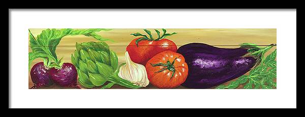 Artichoke Framed Print featuring the painting Vegetable Box by Gigi Begin
