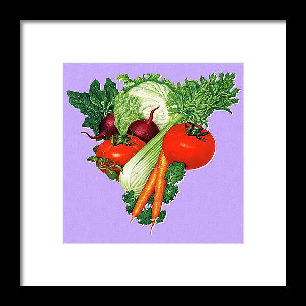 Campy Framed Print featuring the drawing Vegetables by CSA Images