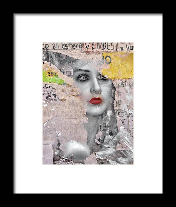 Woman Framed Print featuring the digital art Venetian beauty by Gabi Hampe