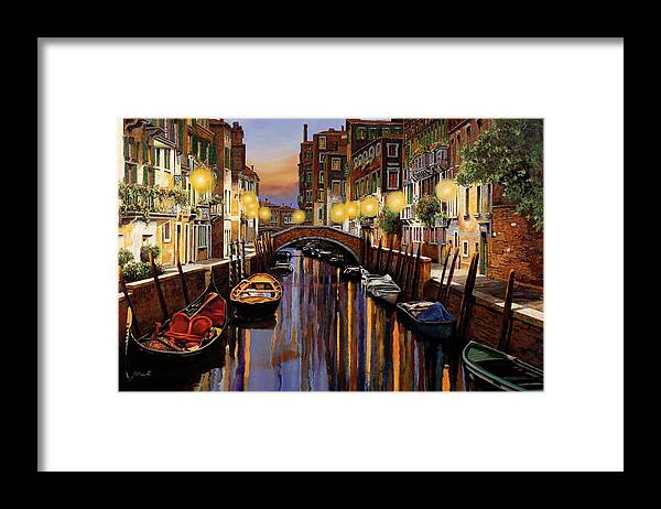 Venice Framed Print featuring the painting Venice at Dusk by Guido Borelli