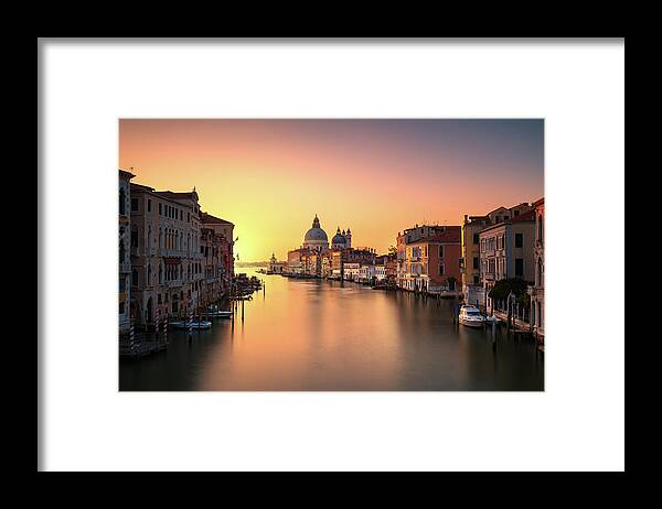 Venice Framed Print featuring the photograph Red Sunrise over Venice by Stefano Orazzini