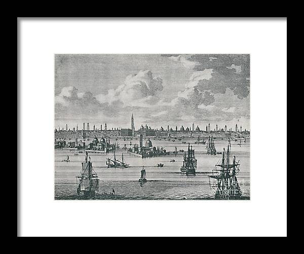 Engraving Framed Print featuring the drawing Venice In The Early Xviiith Century by Print Collector