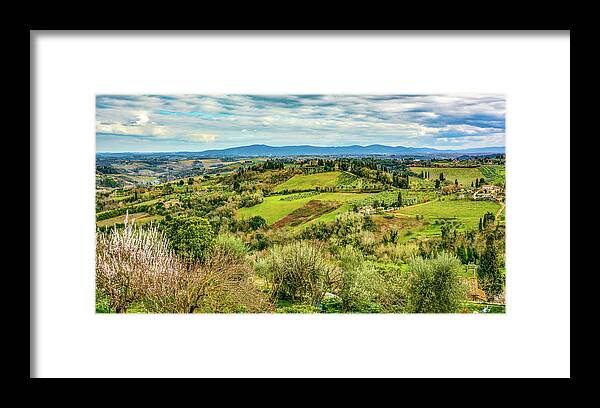 Tuscany Framed Print featuring the photograph Verdant Tuscan Springtime by Marcy Wielfaert