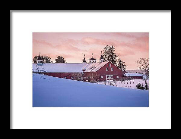 Barn Framed Print featuring the photograph Vermont Winter Morning by Tim Kirchoff