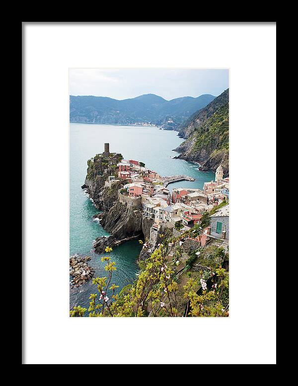Built Structure Framed Print featuring the photograph Vernazza And Gulf Of Genoa by Craig Pershouse