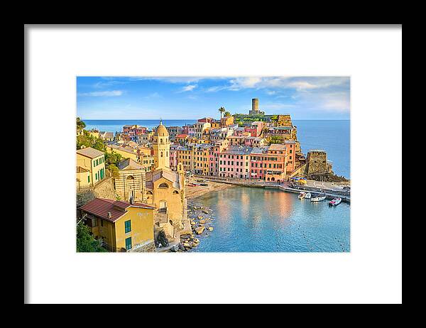 Landscape Framed Print featuring the photograph Vernazza, Cinque Terre, Liguria, Italy by Jan Wlodarczyk