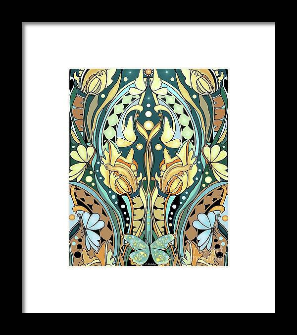 Art Nouveau Style Art Framed Print featuring the digital art Very Art Nouveau by Melodye Whitaker