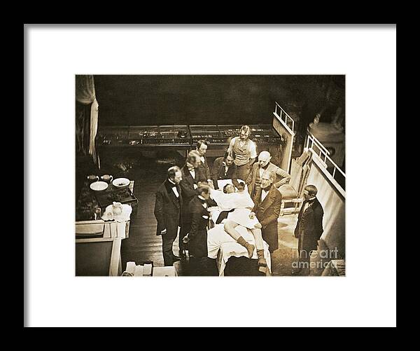 Reenactment Framed Print featuring the photograph Victorian Operating Theater by Bettmann