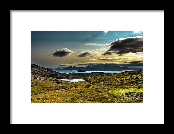 Adventure Framed Print featuring the photograph View From Applecross Pass To Scenic Landscape And The Isle Of Skye In Scotland by Andreas Berthold