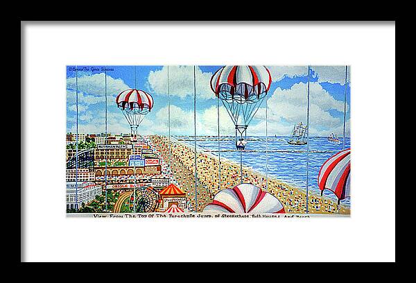  Framed Print featuring the painting View From The Parachute Jump by Bonnie Siracusa