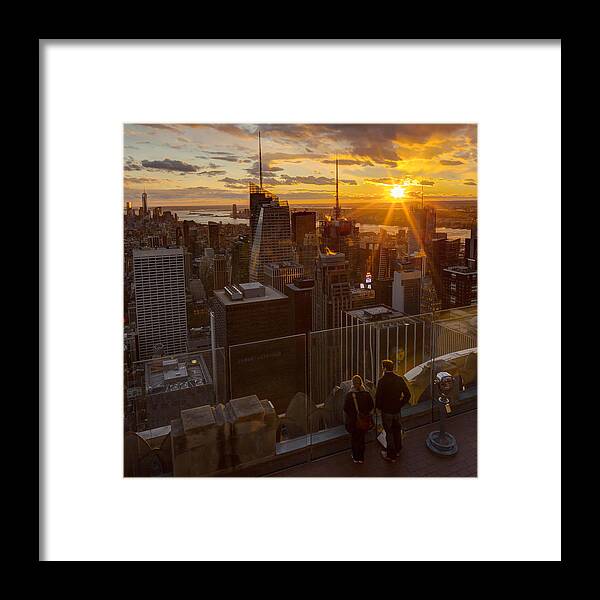 Estock Framed Print featuring the digital art View From Top Of The Rock, Nyc by Luciano Gaudenzio